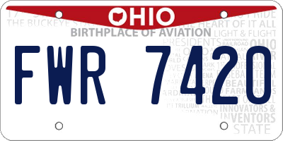 OH license plate FWR7420