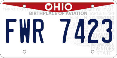 OH license plate FWR7423