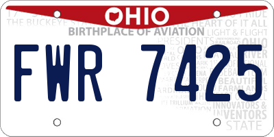 OH license plate FWR7425
