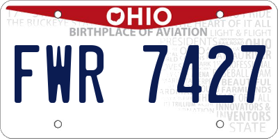 OH license plate FWR7427
