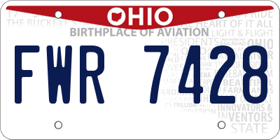 OH license plate FWR7428