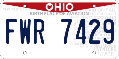OH license plate FWR7429