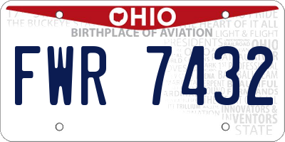 OH license plate FWR7432