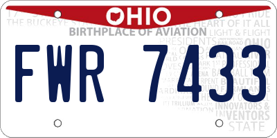 OH license plate FWR7433
