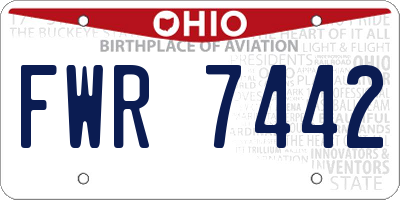 OH license plate FWR7442