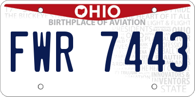 OH license plate FWR7443