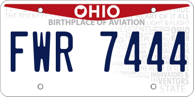 OH license plate FWR7444