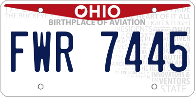 OH license plate FWR7445