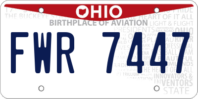 OH license plate FWR7447