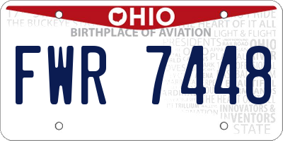 OH license plate FWR7448