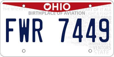 OH license plate FWR7449