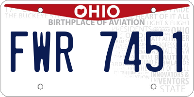 OH license plate FWR7451