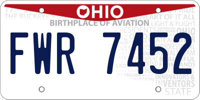 OH license plate FWR7452