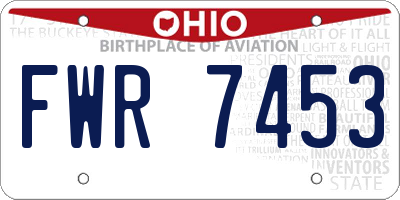 OH license plate FWR7453