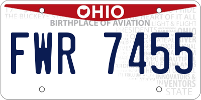 OH license plate FWR7455