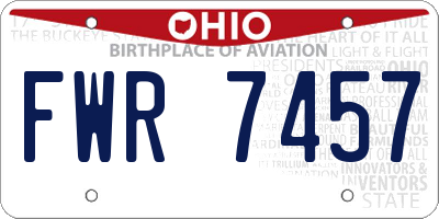 OH license plate FWR7457