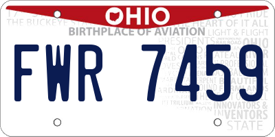 OH license plate FWR7459