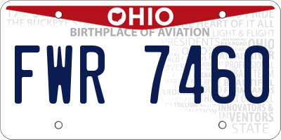OH license plate FWR7460