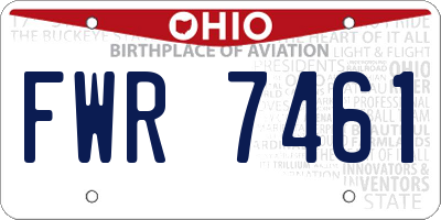OH license plate FWR7461