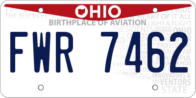 OH license plate FWR7462