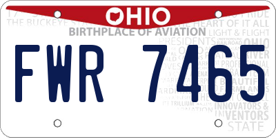 OH license plate FWR7465
