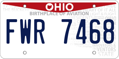 OH license plate FWR7468