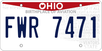 OH license plate FWR7471