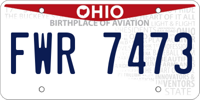OH license plate FWR7473
