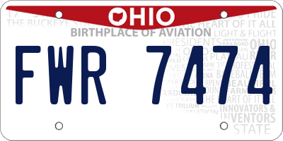 OH license plate FWR7474