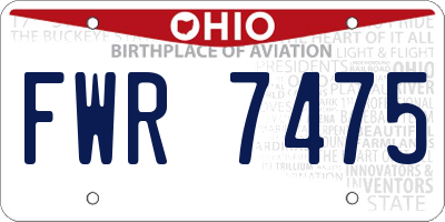 OH license plate FWR7475