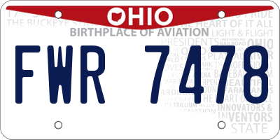 OH license plate FWR7478