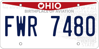 OH license plate FWR7480