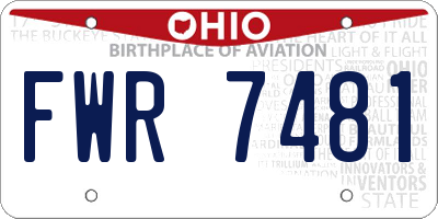OH license plate FWR7481