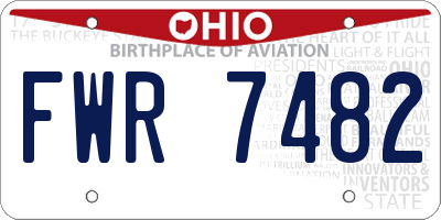 OH license plate FWR7482