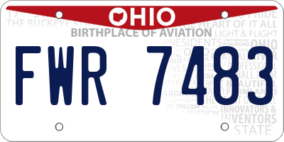 OH license plate FWR7483
