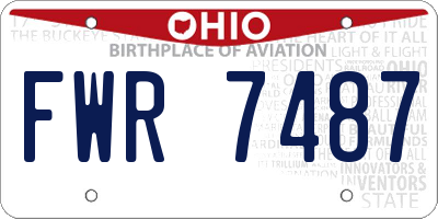 OH license plate FWR7487