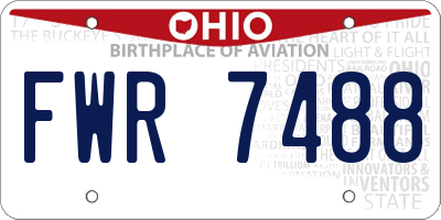 OH license plate FWR7488