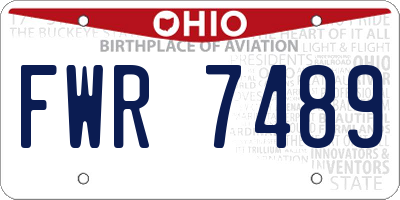 OH license plate FWR7489