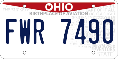 OH license plate FWR7490