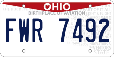 OH license plate FWR7492