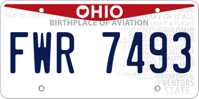 OH license plate FWR7493