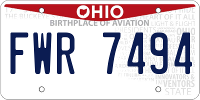 OH license plate FWR7494