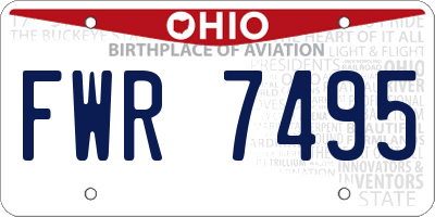 OH license plate FWR7495