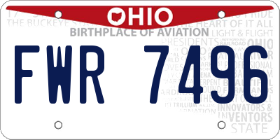 OH license plate FWR7496