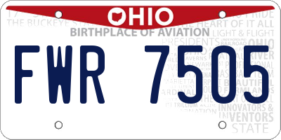 OH license plate FWR7505