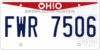 OH license plate FWR7506