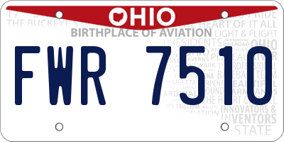 OH license plate FWR7510