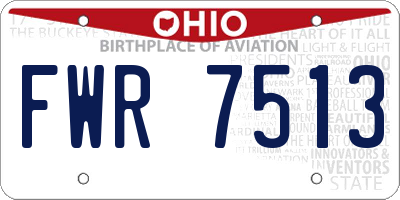 OH license plate FWR7513