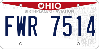 OH license plate FWR7514