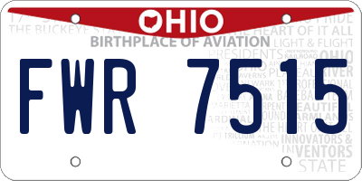 OH license plate FWR7515
